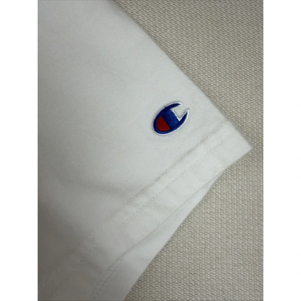 Champion T-Shirt Men's Short Sleeve Spell Out Wrap Around Size L Logo Athletic - Picture 8 of 12